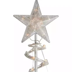 Pre-Lit Clear White Spiral Trees, Set of 2