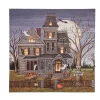 Pre-Lit Haunted House Halloween Canvas Art Print