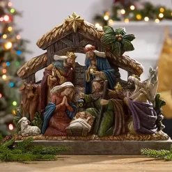 Pre-Lit Holy Family Stable Christmas Nativity