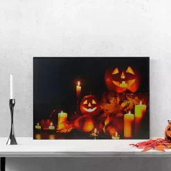 Pre-Lit Jack O' Lantern Canvas Art Print
