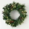 Pre-Lit Mixed Pine and Pinecone Christmas Wreath
