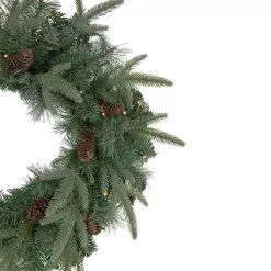 Pre-Lit Mixed Pinecones Wreath