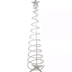 Pre-Lit Multicolor White Spiral Tree, 6 ft.