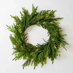 Pre-lit Norfolk Greenery Wreath