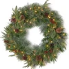Pre-lit Real Touch Pine and Berry Wreath