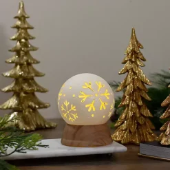 Pre-Lit Snowflake Christmas Snow Globe