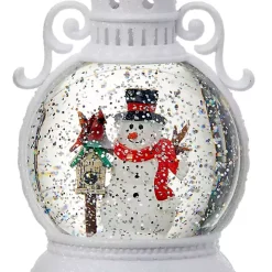 Pre-Lit Snowman and Cardinal Snow Globe