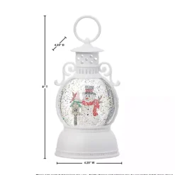 Pre-Lit Snowman and Cardinal Snow Globe