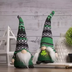 Pre-Lit St. Patrick's Day Girl Gnome Figurine