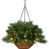 Pre-Lit Tiffany Fir Christmas Hanging Basket