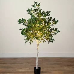 Pre-Lit Warm LED Birch Tree, 5 ft.