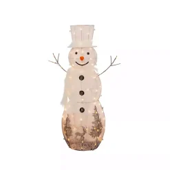 Pre-Lit White Reindeer Motif Christmas Snowman