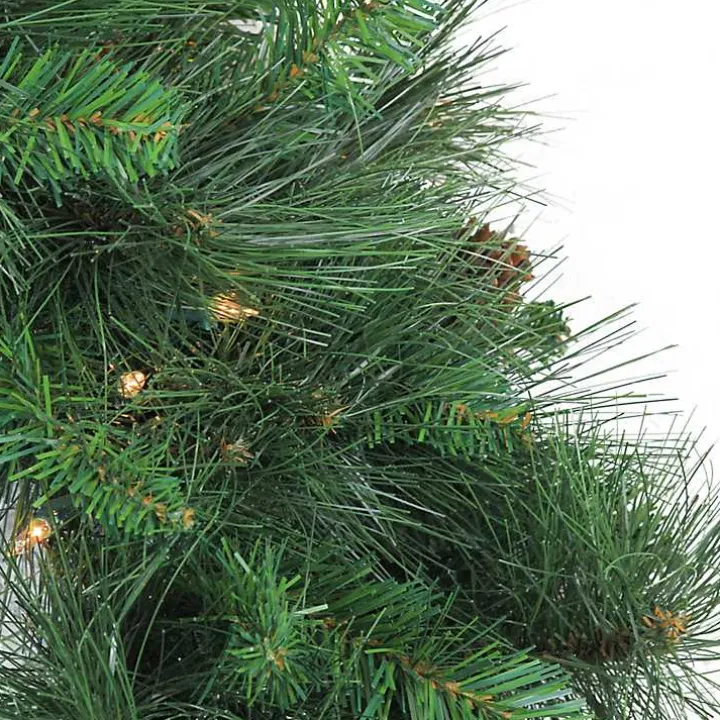 Pre-Lit White Valley Pine Wreath