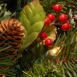 Pre-Lit Wintry Pine Christmas Garland, 9 ft.