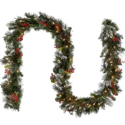 Pre-Lit Wintry Pine Christmas Garland, 9 ft.