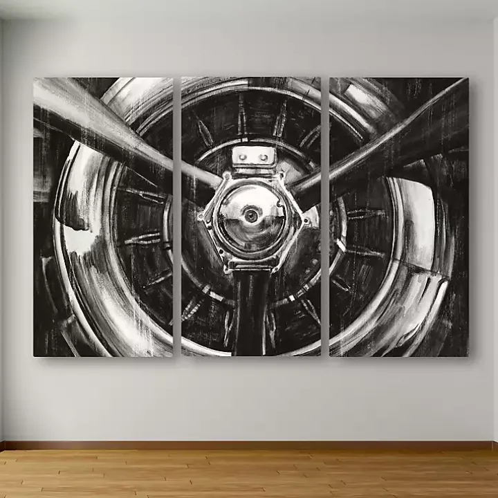 Propeller Giclee Canvas Art Prints, Set of 3