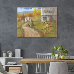 Pumpkin Farm Framed Canvas Art Print