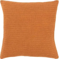 Pumpkin Orange Subtle Striped Oversized Pillow