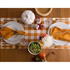 Pumpkin Spice Checkered Table Runner