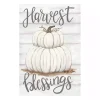 Pumpkin Stack Harvest Blessings Canvas Art Print