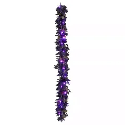 Purple Pre-Lit Black Leaves Garland