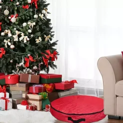 Quilted Christmas Wreath Storage Bag