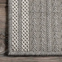 Raina Gray Tribal Zig Zag Outdoor Rug, 5x8