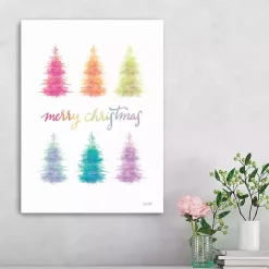 Rainbow Merry Christmas Canvas Art Print