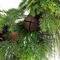 Real Touch Pine and Cedar Jingle Bell Wreath