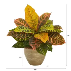 Real Touch Potted Garden Croton Plant