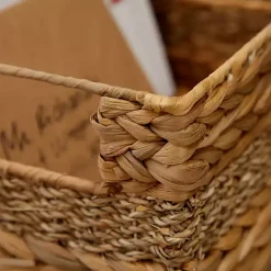 Rectangular Baskets with Metal Handles, Set of 4