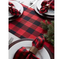 Red & Black Buffalo Check Table Runner