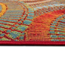 Red & Blue Circles Indoor/Outdoor Rug, 2x3