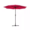 Red 9 ft. Hand Crank Tilt Umbrella