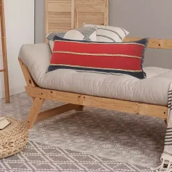 Red & Navy Nautical Rope Lumbar Pillow