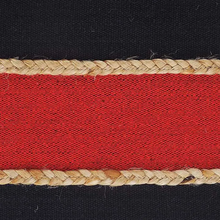 Red & Navy Nautical Rope Throw Pillow, 24x24