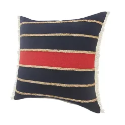 Red & Navy Nautical Rope Throw Pillow. 20x20