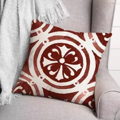 Red & White Medallion Indoor/Outdoor Pillow