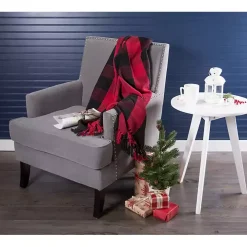 Red and Black Buffalo Check Throw