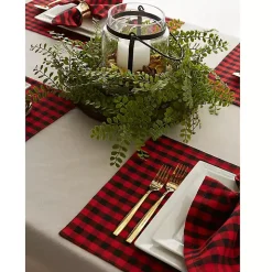 Red and Black Gingham Placemats, Set of 4