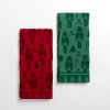 Red and Green Nucracker Kitchen Towels, Set of 2