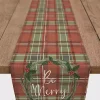 Red and Green Plaid Be Merry Table Runner