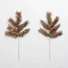 Red and Green Tinsel Picks, Set of 2
