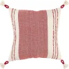 Red and Ivory Color Block Pillow