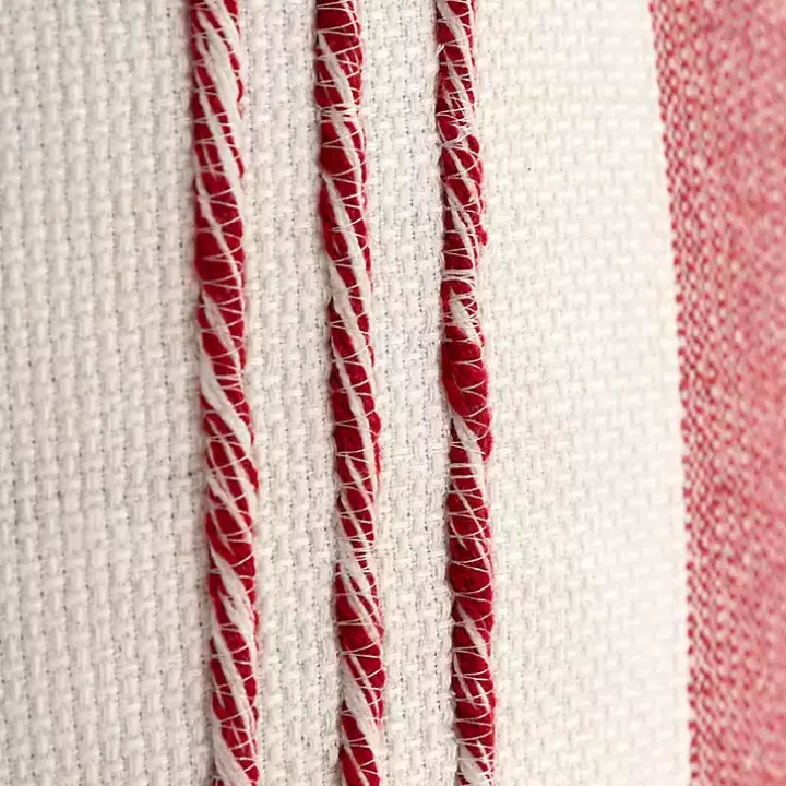 Red and Ivory Color Block Pillow