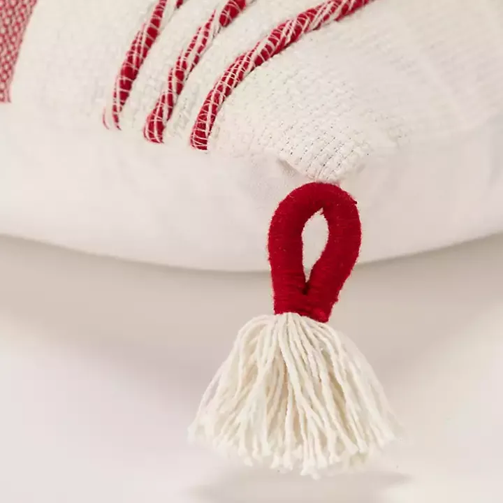 Red and Ivory Color Block Pillow