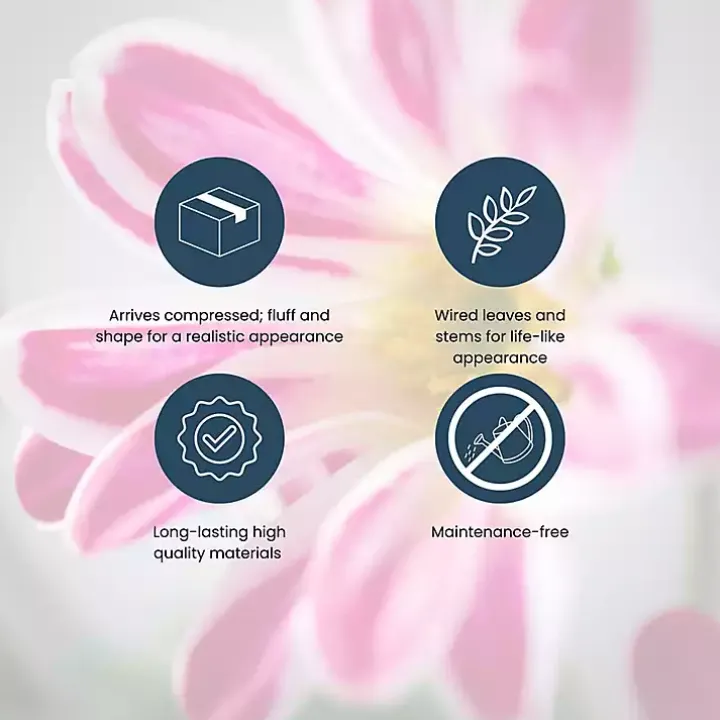 Red and Pink Mixed Floral Stems, Set of 3