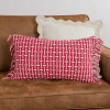 Red Basket Weave Lumbar Pillow