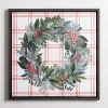 Red Berry Wreath and Windowpane Canvas Art Print