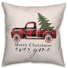 Red Buffalo Check Merry Christmas Truck Pillow